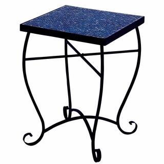 Moroccan Mosaic Blue Square Side Accent Table