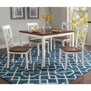 Powell Charlotte Cherry and White 5-Piece Dining Set