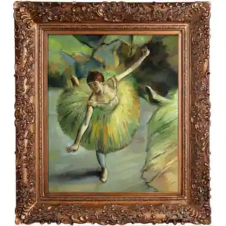 Edgar Degas 'Dancer Tilting' Hand Painted Framed Canvas Art