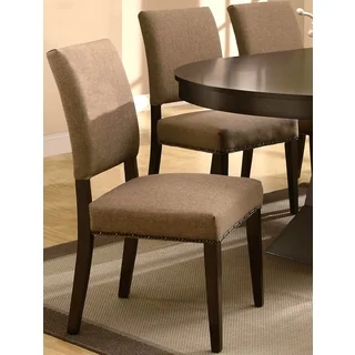 Terra Contemporary Upholstered Dining Chairs with Naihead Trim (Set of 2)