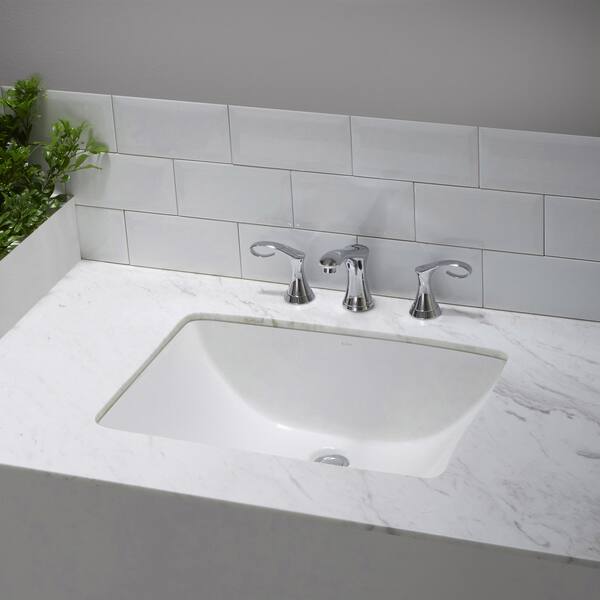 Kraus Elavo White Ceramic Large Rectangular Undermount Bathroom Sink W Overflow 17839192 Greatofferstock Com Ping Great Deals On Sinks - Elavo Square Drop In Bathroom Sink With Overflow