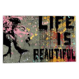 Banksy Life is Beautiful Canvas Wall Art