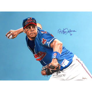 Roberto Alomar Autographed Sports Memorabilia Painting by Gary Longordo