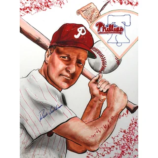 Ritchie Ashburn Autographed Sports Memorabilia Painting by Gary Longordo