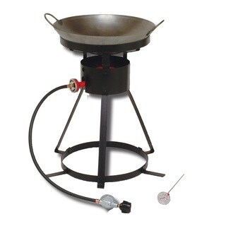 King Kooker Outdoor Cooker with Steel Wok 2 Utensils 24-inch