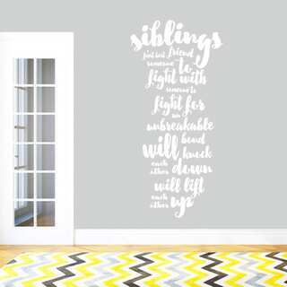 Siblings Wall Decal Quote 17-inch x 36-inch