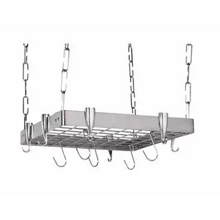 Concept Housewares Square Ceiling Pot Rack Stainless Steel
