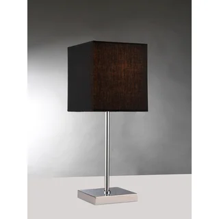 Charlisah 1-light Black Fabric Chrome Table Lamp