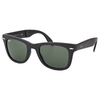 Ray Ban Unisex RB4105 Folding Wayfarer 601S Matte Black Plastic Sunglasses