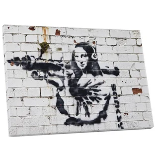 Banksy 'Mona Lisa Wtih Bazooka' Gallery Wrapped Canvas Wall Art