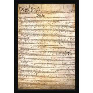 US Constitution Print with Traditional Black Frame (24 x 36)