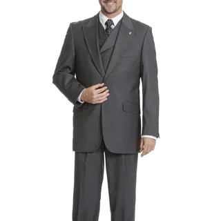 Falcone Men's Double-Breasted Vest 3 Piece Suit