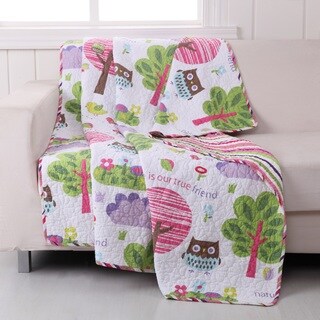 Greenland Home Fashions Woodland Girl Quilted Cotton Throw