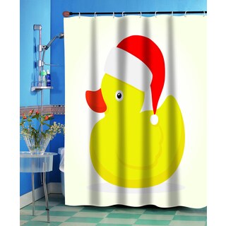 Christmas Ducky Holiday Fabric Shower Curtain