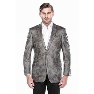 Verno Mestre Men's Grey Faux Suede Classic Fit Italian-Styled Blazer