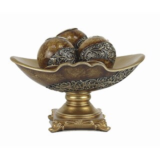 D'Lusso Designs Monique Collection Four Piece Bowl with Three Orbs Set