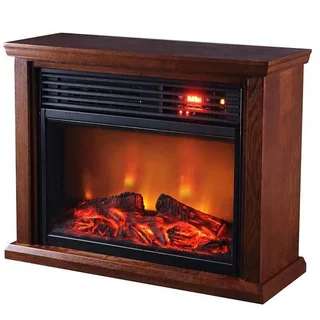 Thermal Wave by SUNHEAT TWFP1510 Dark Oak 1500-watt Electric Portable Infrared Fireplace with Remote Control