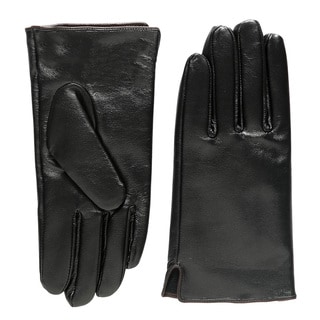 Dasein Men's Winter Warm Fleece Lined Italian Genuine Leather Lambskin Gloves For Working Driving Riding Cycling Skiing