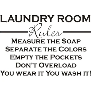 Design on Style 'Laundry Room Rules Quote' Vinyl Wall Art Lettering Decor Mural