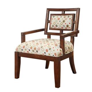 Madison Park Lily Cream/ Red Multi Exposed Wood Arm Chair