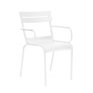 Chatou White Stackable Metal Arm Chair (Set of 4)