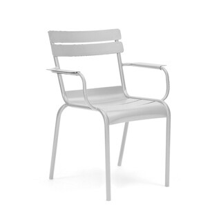 Chatou Grey Stackable Metal Arm Chair (Set of 4)