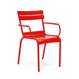 Chatou Red Stackable Metal Arm Chair (Set of 4)