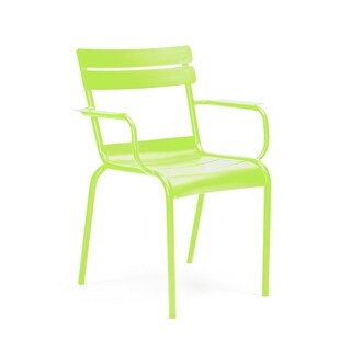 Chatou Lime Stackable Metal Arm Chair (Set of 4)