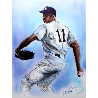 Gary Longordo Dwight 'Doc' Gooden Autographed Sports Memorabilia Painting