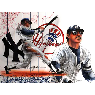 Gary Longordo Reggie Jackson Autographed Sports Memorabilia Painting