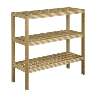 New Ridge Home Beaumont Solid Birch Wood Blonde 3-shelf Large Console