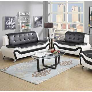 Wanda 2-piece Modern Bonded Leather Sofa Set