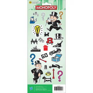 Cardstock Stickers 4.75"X12" Sheet-Monopoly