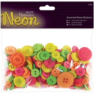 Papermania Neon Assorted Buttons 250g