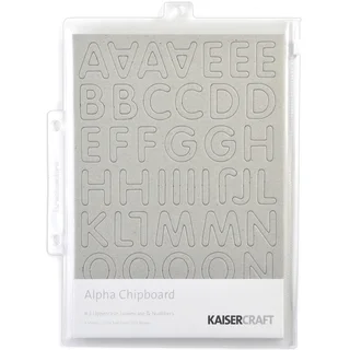 Chipboard Alphabet #3 8.25inX5.75in Sheets 3/Pkg-.875in Uppercase, Lowercase & Numbers