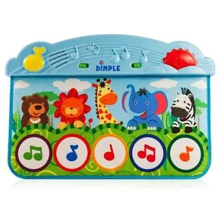 Zoo Animal Kick and Touch Musical Baby Piano Play Mat with Lights and Sounds with 10 Demo Melodies by Dimple