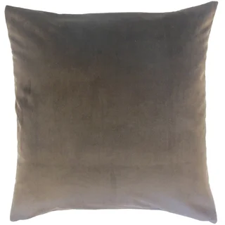 Nizar Solid Coal 18-inch Feather and Down Filled Throw Pillow