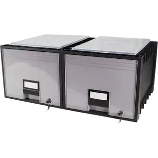 Plastic Archive Storage Box with Lid and Lock Letter Size 18-Inch Drawer