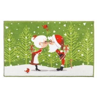 Kissing Claus Holiday Themed Christmas Bath Rug
