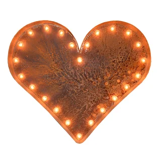 Indoor/ Outdoor Rusted Steel 2 ft. Heart Iconic Profession/Commercial MarqueeLight