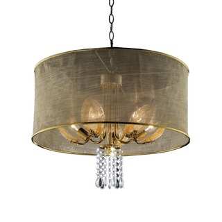 Journee Home 'Sunlit' 20 in. Modern Dangle Crystal Ceiling Lamp