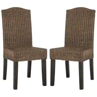 Safavieh Rural Woven Dining Odette Brown Multi Wicker Side Chairs (Set of 2)