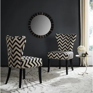 Safavieh En Vogue Dining Jappic Chevron Black/White Ring Side Chairs (Set of 2)
