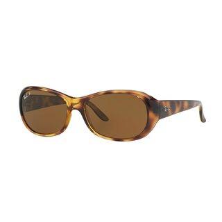 Ray-Ban Women's RB4061 Tortoise Plastic Oval Polarized Sunglasses