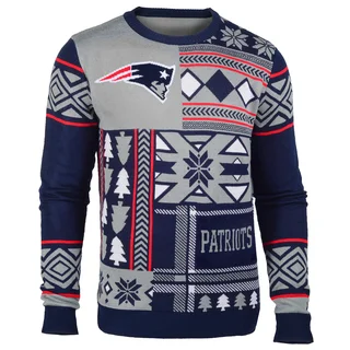 Forever Collectibles New England Patriots Big Logo Crew Neck Ugly Sweater