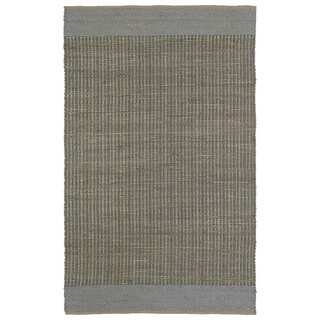 Handmade Slate Wool & Jute Border Frisco Rug (5'0 x 7'6)