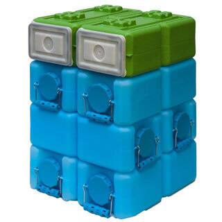 WaterBrick Blue 3.5 gal. and FoodBrick Green 3.5 gal. BPA Free Storage System (Pack of 8)