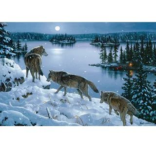Rivers Edge LED Wall Art Nite Wolves 24-inch x 16-inch