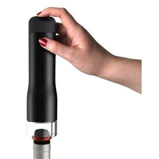 Metrokane Rabbit Electric Wine Preserver with Two Stoppers, Black