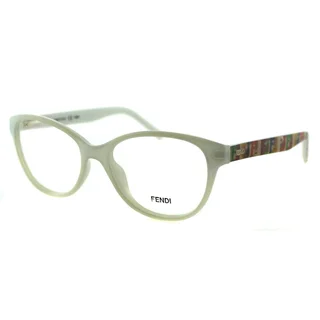 Fendi Women's FE 1025 105 White Opalin Plastic Cateye Eyeglasses